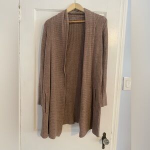 Barefoot Dreams Taupe Ribbed Cardigan